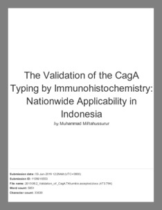 The validation of the Helicobacter pylori CagA typing by ...